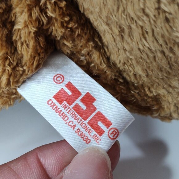 PBC International Brown Sitting Teddy Bear With Red Bow Ages 3 and up 17 inch - Picture 4 of 5